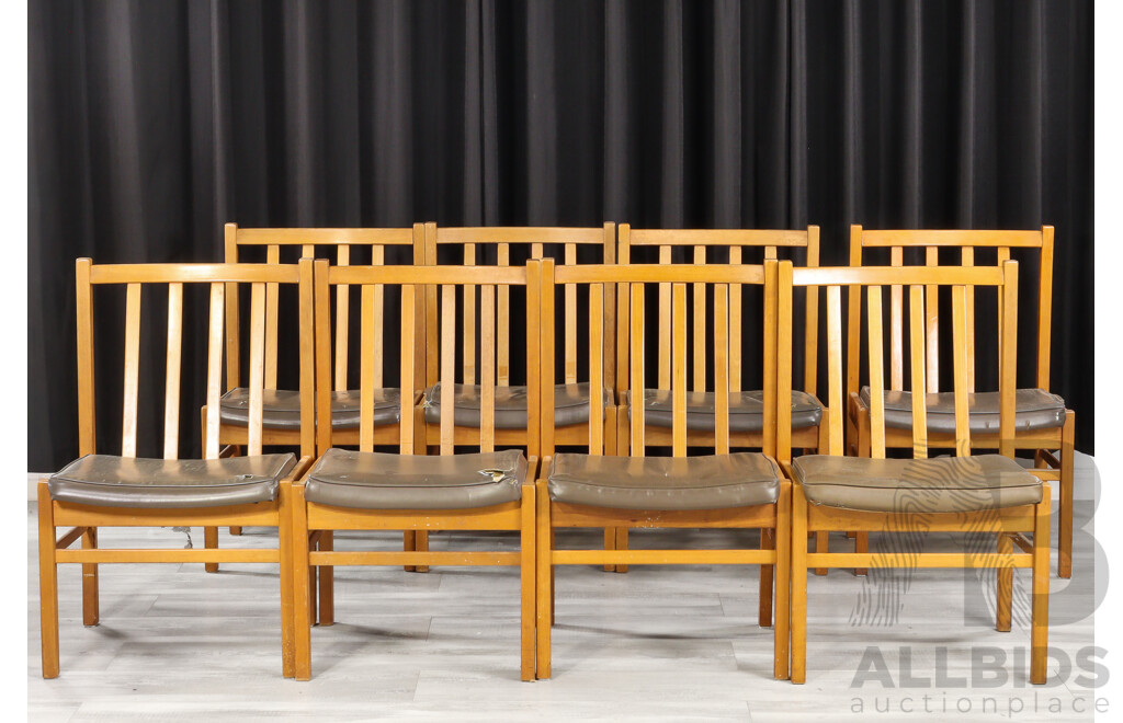 Set of Eight Model CST 119 Ash Library Chairs by Fred Ward for ANU