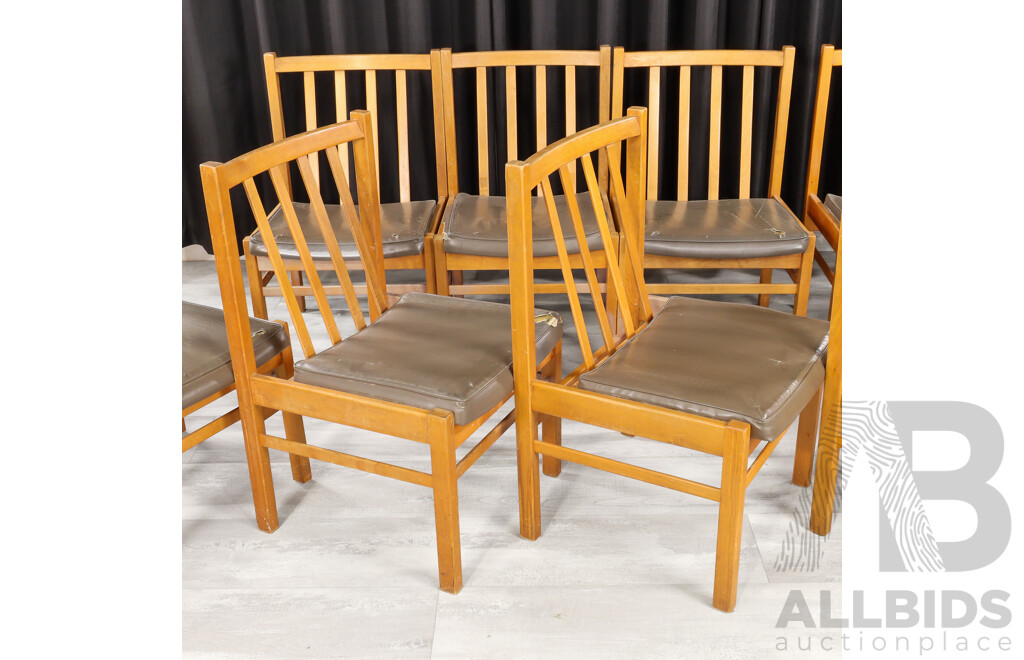 Set of Eight Model CST 119 Ash Library Chairs by Fred Ward for ANU