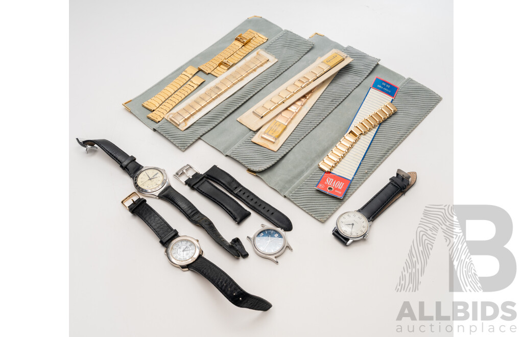 Collection of (4) Vintage Watches Including Swatch and Gold Tone Watch Bands