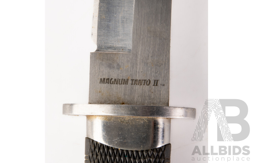 Japanese Seki Made Al Mar Steel Tanto in Leather Sheath Along with Japanese Made Cold Steel Tanto in Sheath