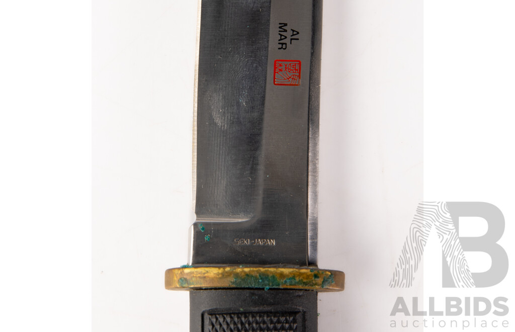 Japanese Seki Made Al Mar Steel Tanto in Leather Sheath Along with Japanese Made Cold Steel Tanto in Sheath