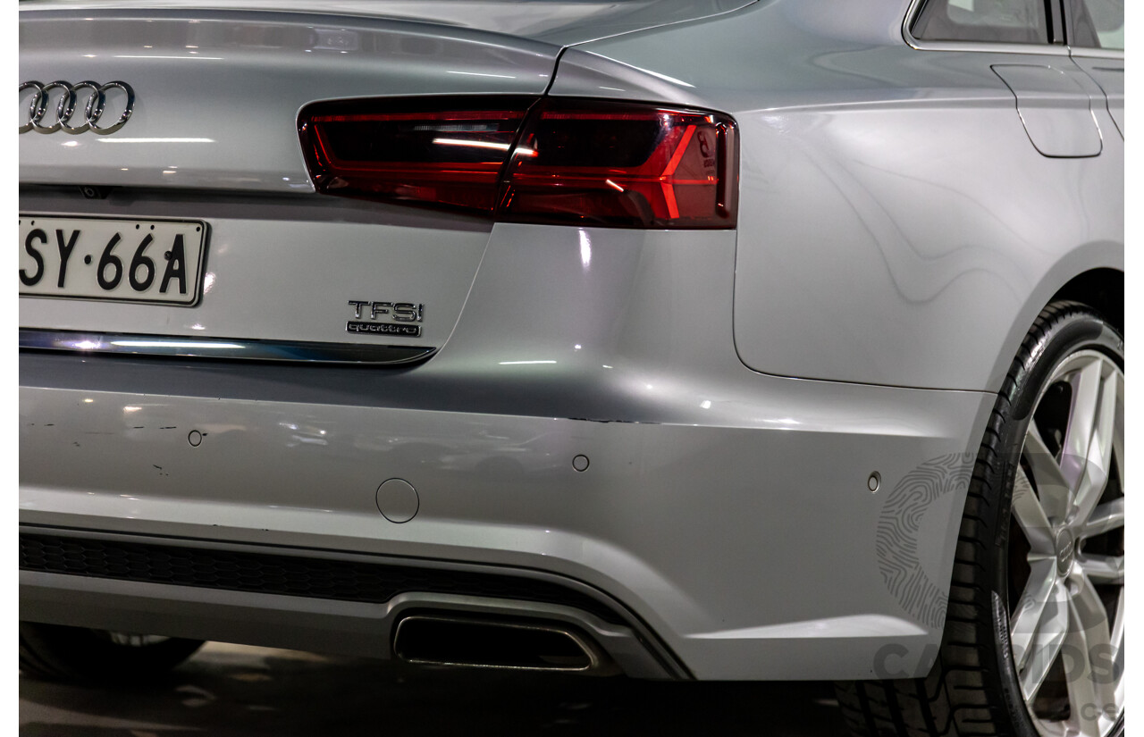 07/2017 Audi A6 S-Line 2.0 TFSI S-Tronic Quattro (AWD) 4GC MY18 4d Sedan Florett Silver Turbo 2.0L