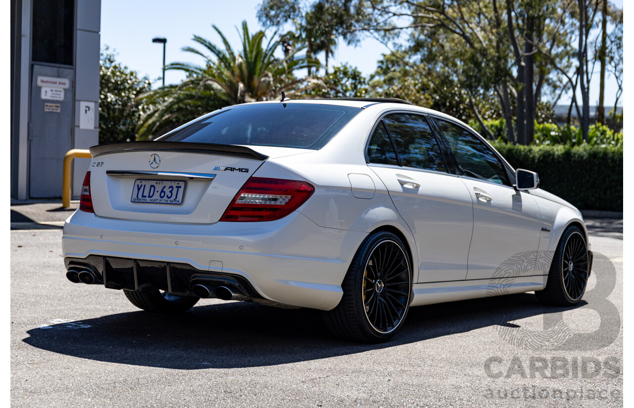 08/2012 Mercedes Benz C63 AMG W204 MY12 4d Sedan Designo Diamond White Bright Metallic V8 6.3L
