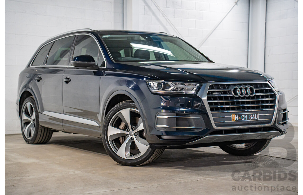 12/2016 Audi Q7 3.0 TDI Quattro (160KW AWD) 4M MY17 4d Wagon Ink Blue Pearl Turbo Diesel V6 3.0L - 7 Seater