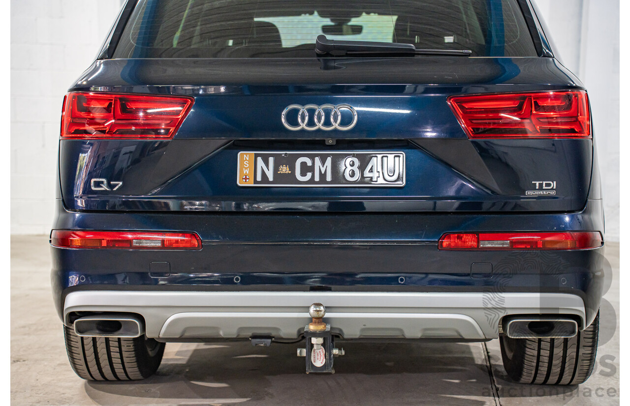 12/2016 Audi Q7 3.0 TDI Quattro (160KW AWD) 4M MY17 4d Wagon Ink Blue Pearl Turbo Diesel V6 3.0L - 7 Seater
