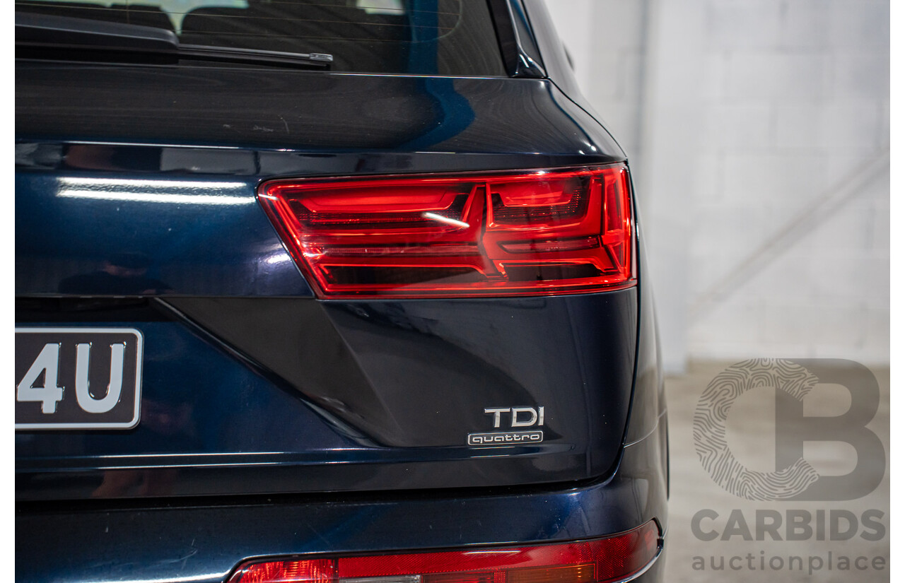 12/2016 Audi Q7 3.0 TDI Quattro (160KW AWD) 4M MY17 4d Wagon Ink Blue Pearl Turbo Diesel V6 3.0L - 7 Seater
