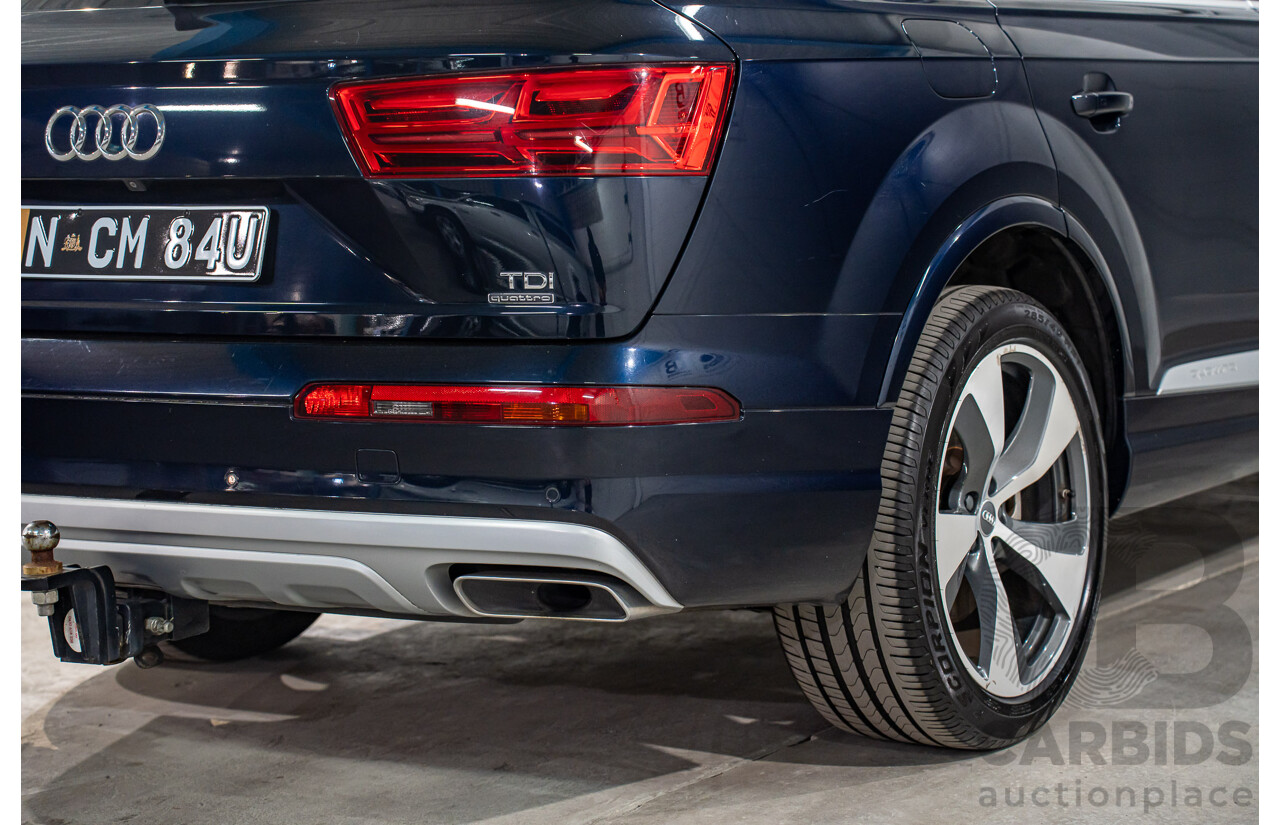 12/2016 Audi Q7 3.0 TDI Quattro (160KW AWD) 4M MY17 4d Wagon Ink Blue Pearl Turbo Diesel V6 3.0L - 7 Seater