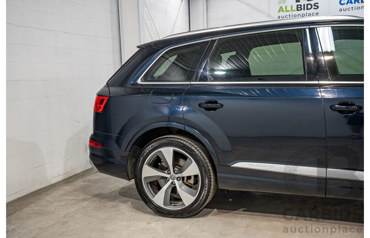 12/2016 Audi Q7 3.0 TDI Quattro (160KW AWD) 4M MY17 4d Wagon Ink Blue Pearl Turbo Diesel V6 3.0L - 7 Seater