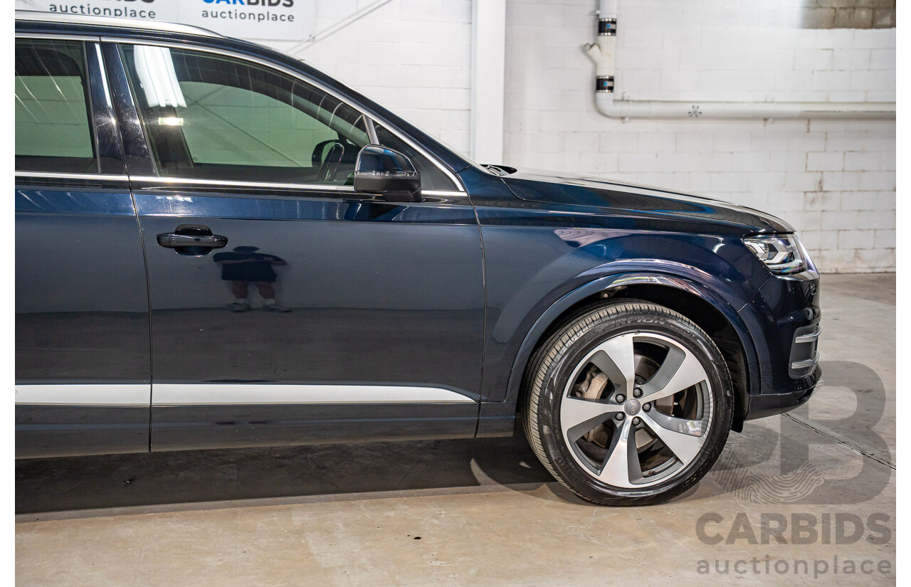 12/2016 Audi Q7 3.0 TDI Quattro (160KW AWD) 4M MY17 4d Wagon Ink Blue Pearl Turbo Diesel V6 3.0L - 7 Seater