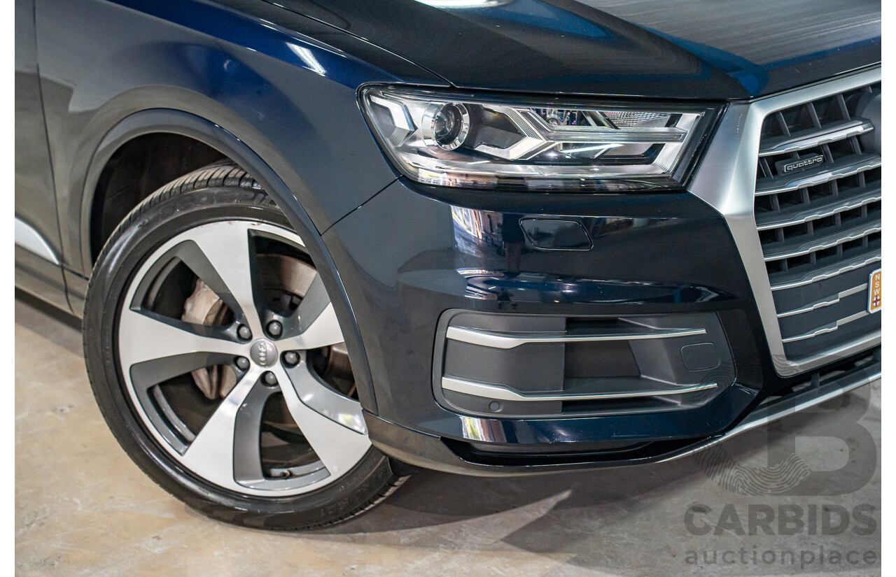 12/2016 Audi Q7 3.0 TDI Quattro (160KW AWD) 4M MY17 4d Wagon Ink Blue Pearl Turbo Diesel V6 3.0L - 7 Seater