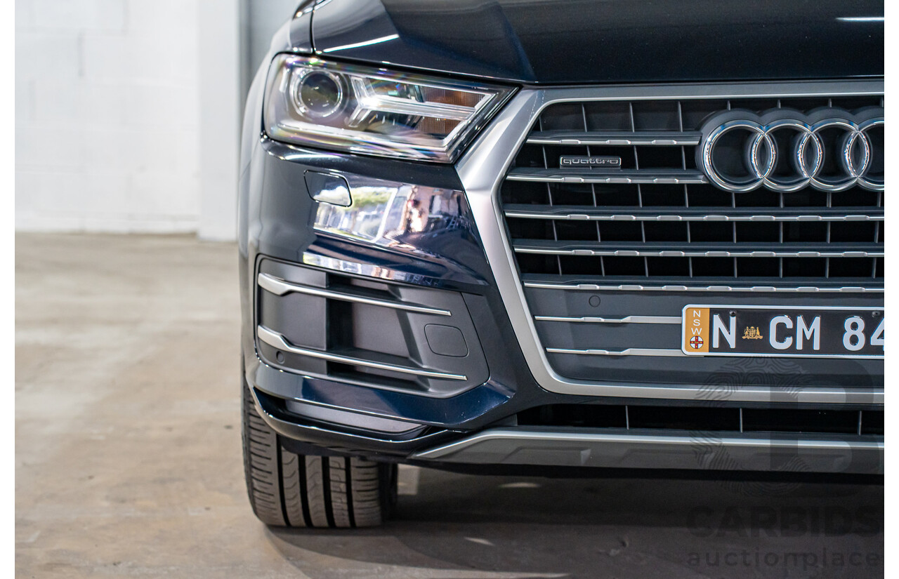 12/2016 Audi Q7 3.0 TDI Quattro (160KW AWD) 4M MY17 4d Wagon Ink Blue Pearl Turbo Diesel V6 3.0L - 7 Seater