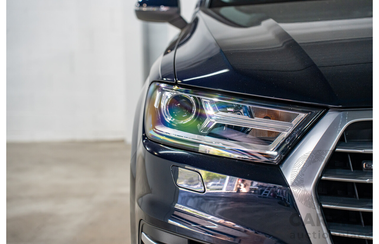 12/2016 Audi Q7 3.0 TDI Quattro (160KW AWD) 4M MY17 4d Wagon Ink Blue Pearl Turbo Diesel V6 3.0L - 7 Seater