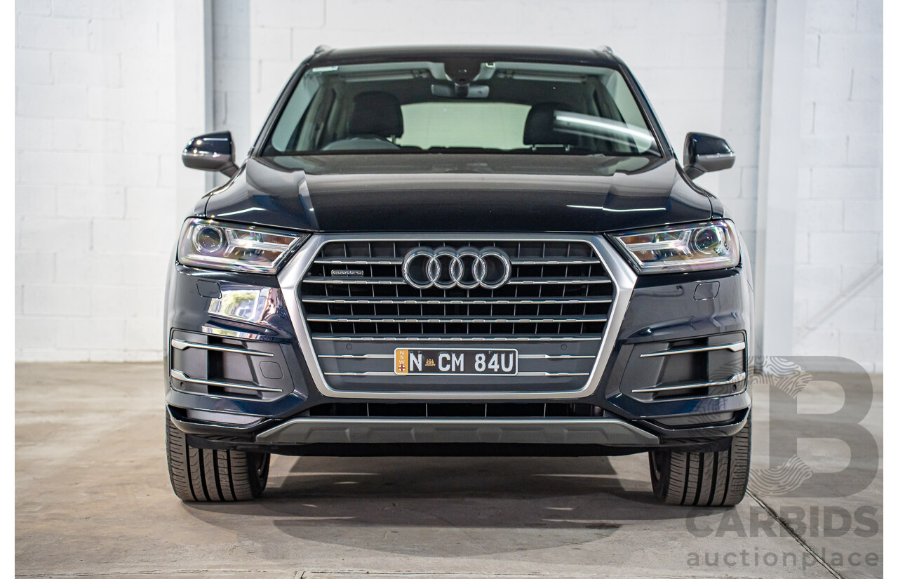 12/2016 Audi Q7 3.0 TDI Quattro (160KW AWD) 4M MY17 4d Wagon Ink Blue Pearl Turbo Diesel V6 3.0L - 7 Seater