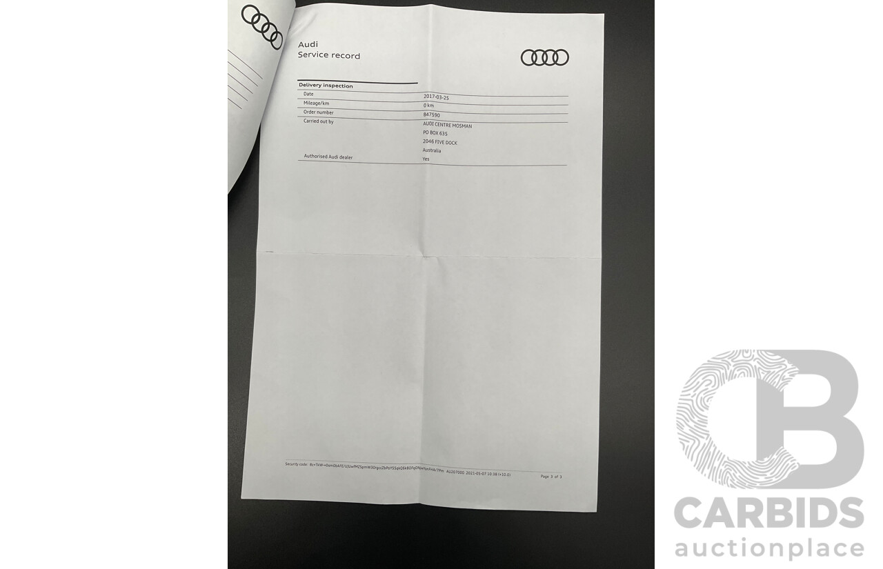 12/2016 Audi Q7 3.0 TDI Quattro (160KW AWD) 4M MY17 4d Wagon Ink Blue Pearl Turbo Diesel V6 3.0L - 7 Seater