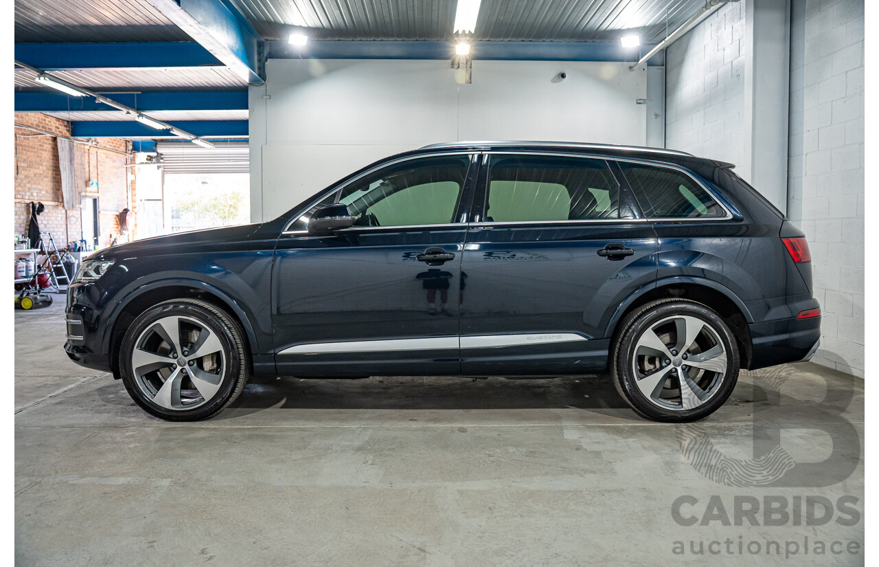 12/2016 Audi Q7 3.0 TDI Quattro (160KW AWD) 4M MY17 4d Wagon Ink Blue Pearl Turbo Diesel V6 3.0L - 7 Seater