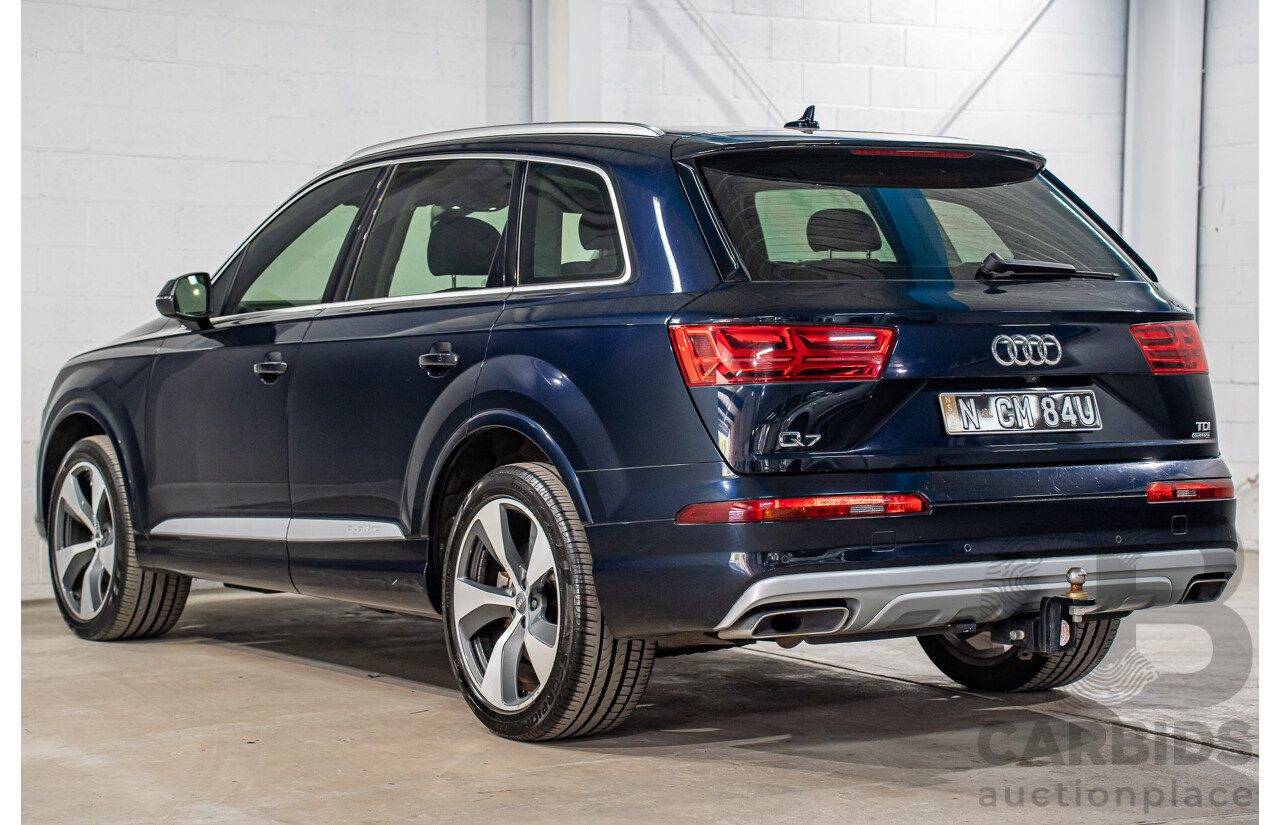 12/2016 Audi Q7 3.0 TDI Quattro (160KW AWD) 4M MY17 4d Wagon Ink Blue Pearl Turbo Diesel V6 3.0L - 7 Seater