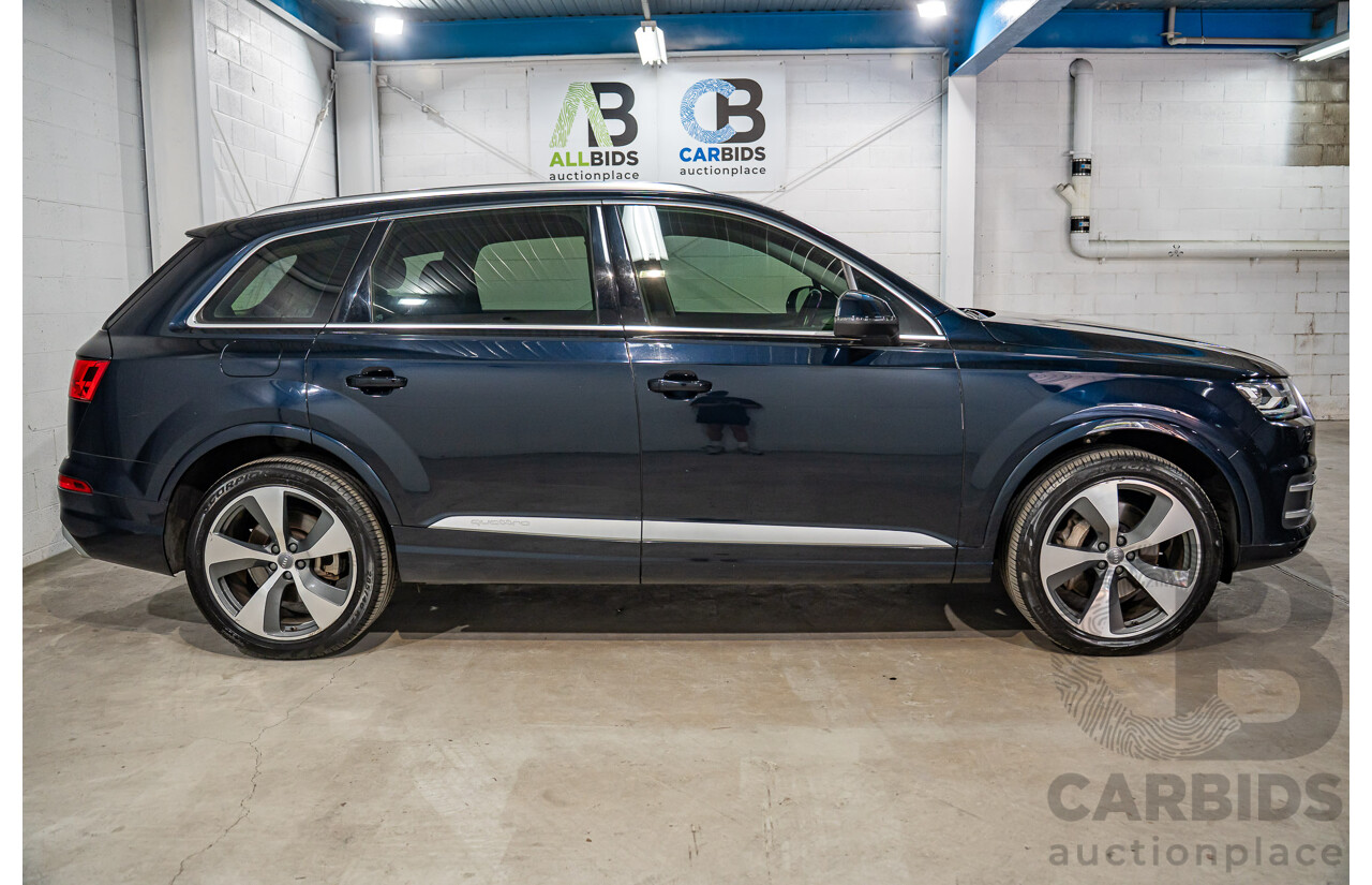 12/2016 Audi Q7 3.0 TDI Quattro (160KW AWD) 4M MY17 4d Wagon Ink Blue Pearl Turbo Diesel V6 3.0L - 7 Seater