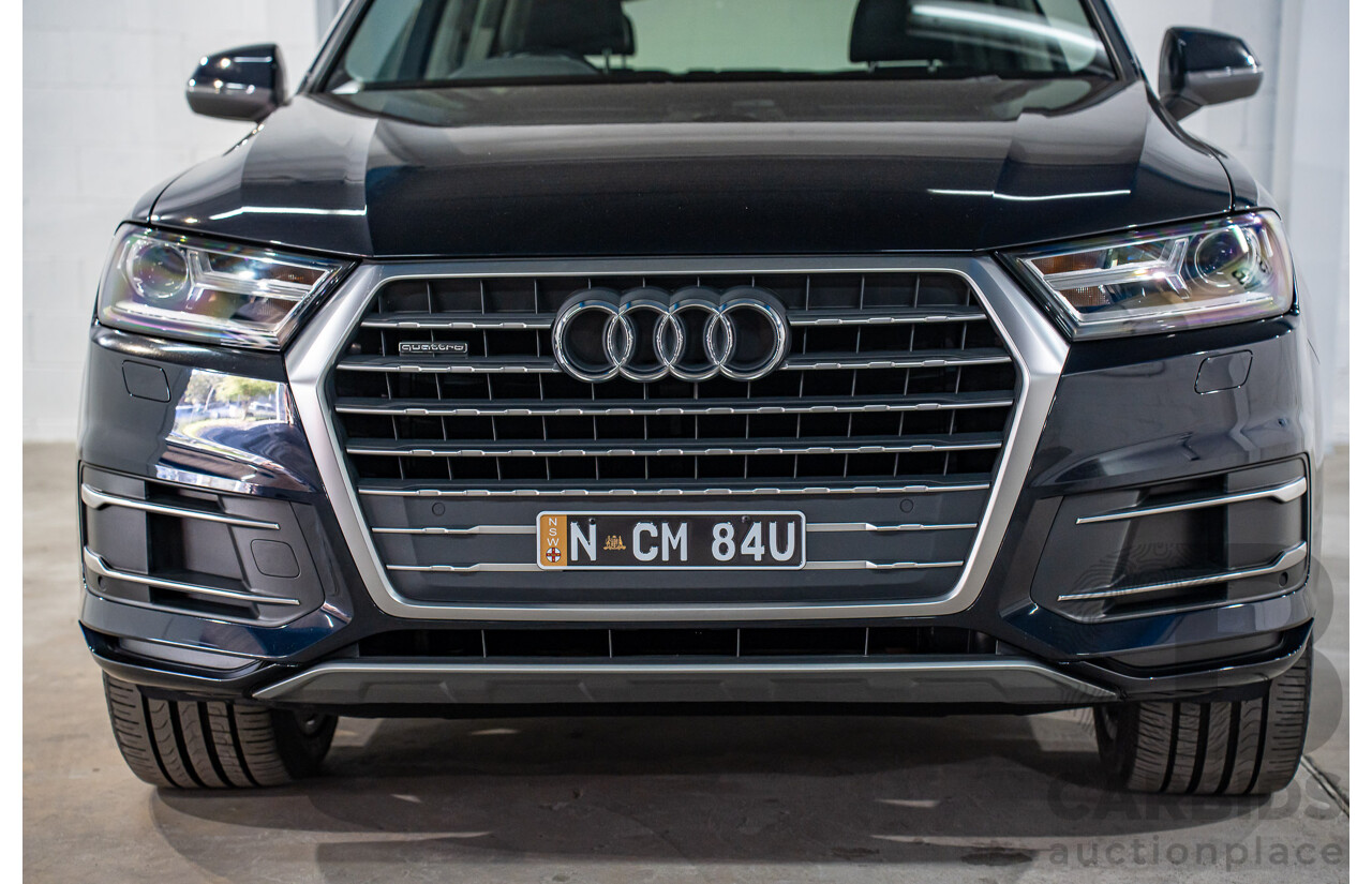 12/2016 Audi Q7 3.0 TDI Quattro (160KW AWD) 4M MY17 4d Wagon Ink Blue Pearl Turbo Diesel V6 3.0L - 7 Seater