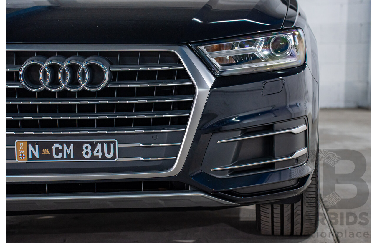 12/2016 Audi Q7 3.0 TDI Quattro (160KW AWD) 4M MY17 4d Wagon Ink Blue Pearl Turbo Diesel V6 3.0L - 7 Seater