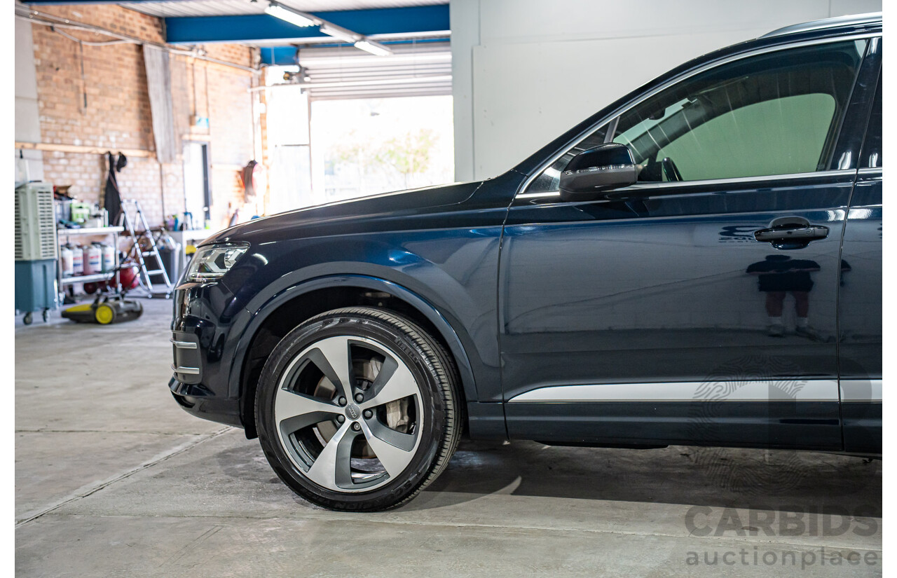 12/2016 Audi Q7 3.0 TDI Quattro (160KW AWD) 4M MY17 4d Wagon Ink Blue Pearl Turbo Diesel V6 3.0L - 7 Seater