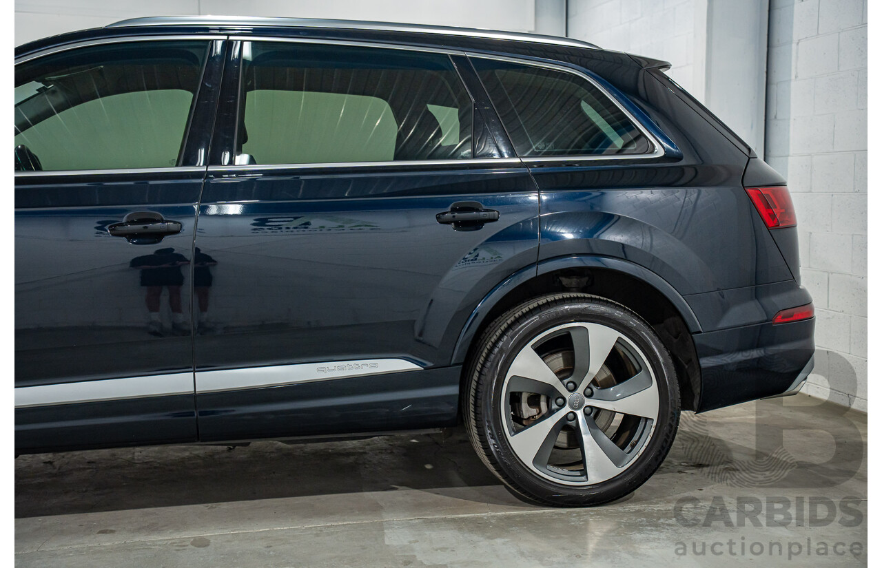 12/2016 Audi Q7 3.0 TDI Quattro (160KW AWD) 4M MY17 4d Wagon Ink Blue Pearl Turbo Diesel V6 3.0L - 7 Seater