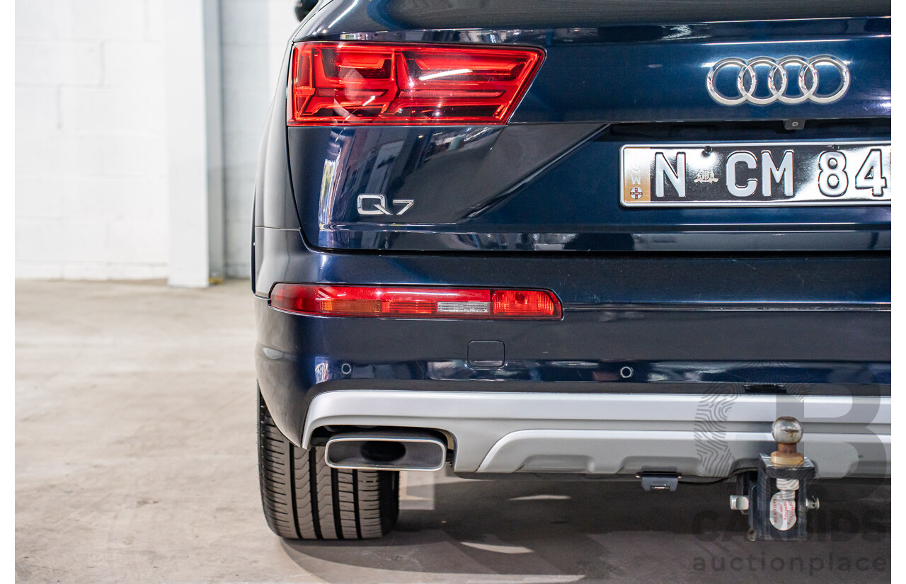 12/2016 Audi Q7 3.0 TDI Quattro (160KW AWD) 4M MY17 4d Wagon Ink Blue Pearl Turbo Diesel V6 3.0L - 7 Seater