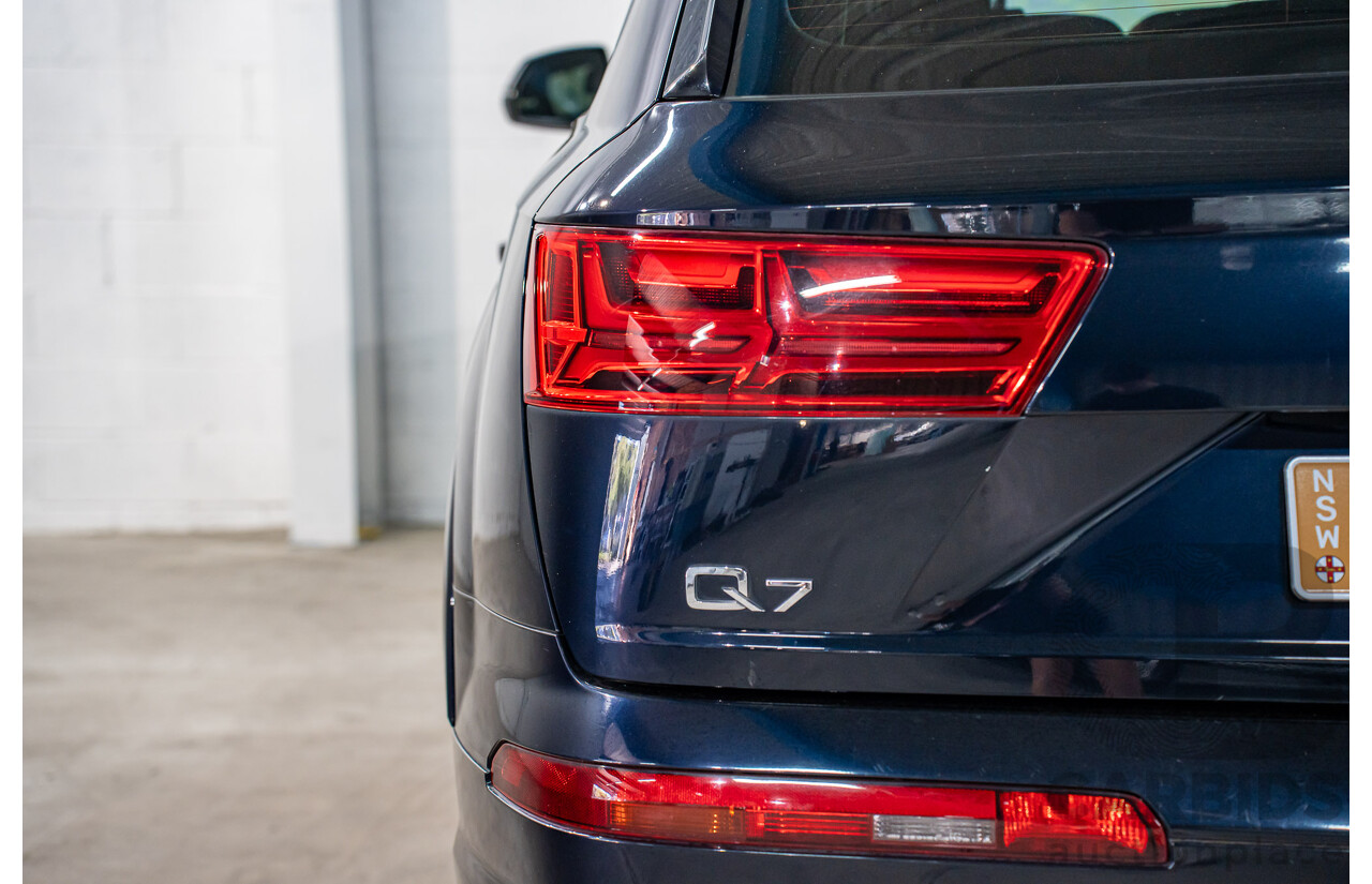 12/2016 Audi Q7 3.0 TDI Quattro (160KW AWD) 4M MY17 4d Wagon Ink Blue Pearl Turbo Diesel V6 3.0L - 7 Seater