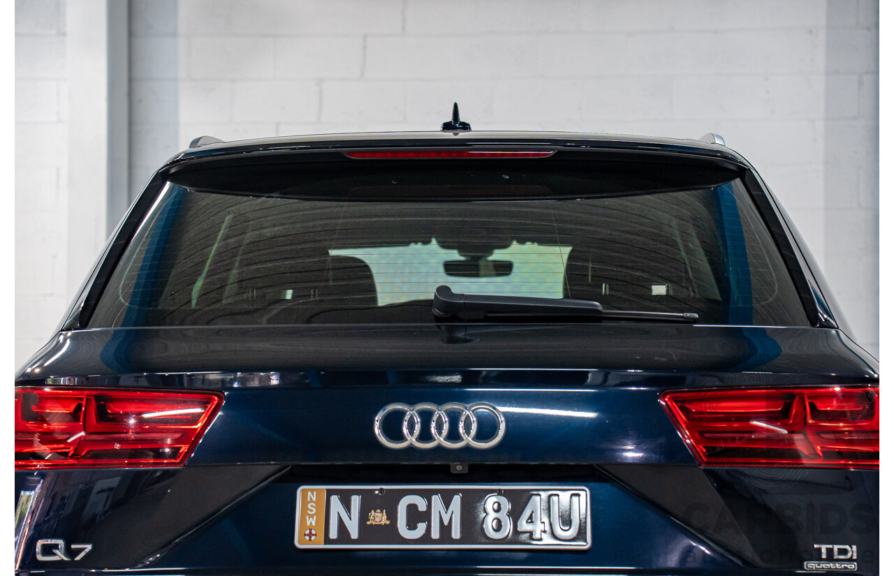 12/2016 Audi Q7 3.0 TDI Quattro (160KW AWD) 4M MY17 4d Wagon Ink Blue Pearl Turbo Diesel V6 3.0L - 7 Seater