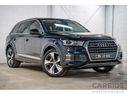 12/2016 Audi Q7 3.0 TDI Quattro (160KW AWD) 4M MY17 4d Wagon Ink Blue Pearl Turbo Diesel V6 3.0L - 7 Seater