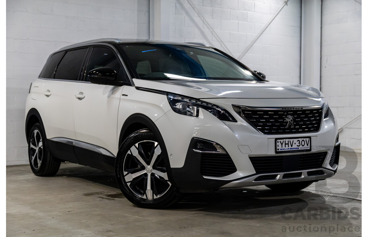 02/2018 Peugeot 5008 GT Line (FWD) P87 MY18.5 4d Wagon Pearl White Turbo 1.6L - 7 Seater