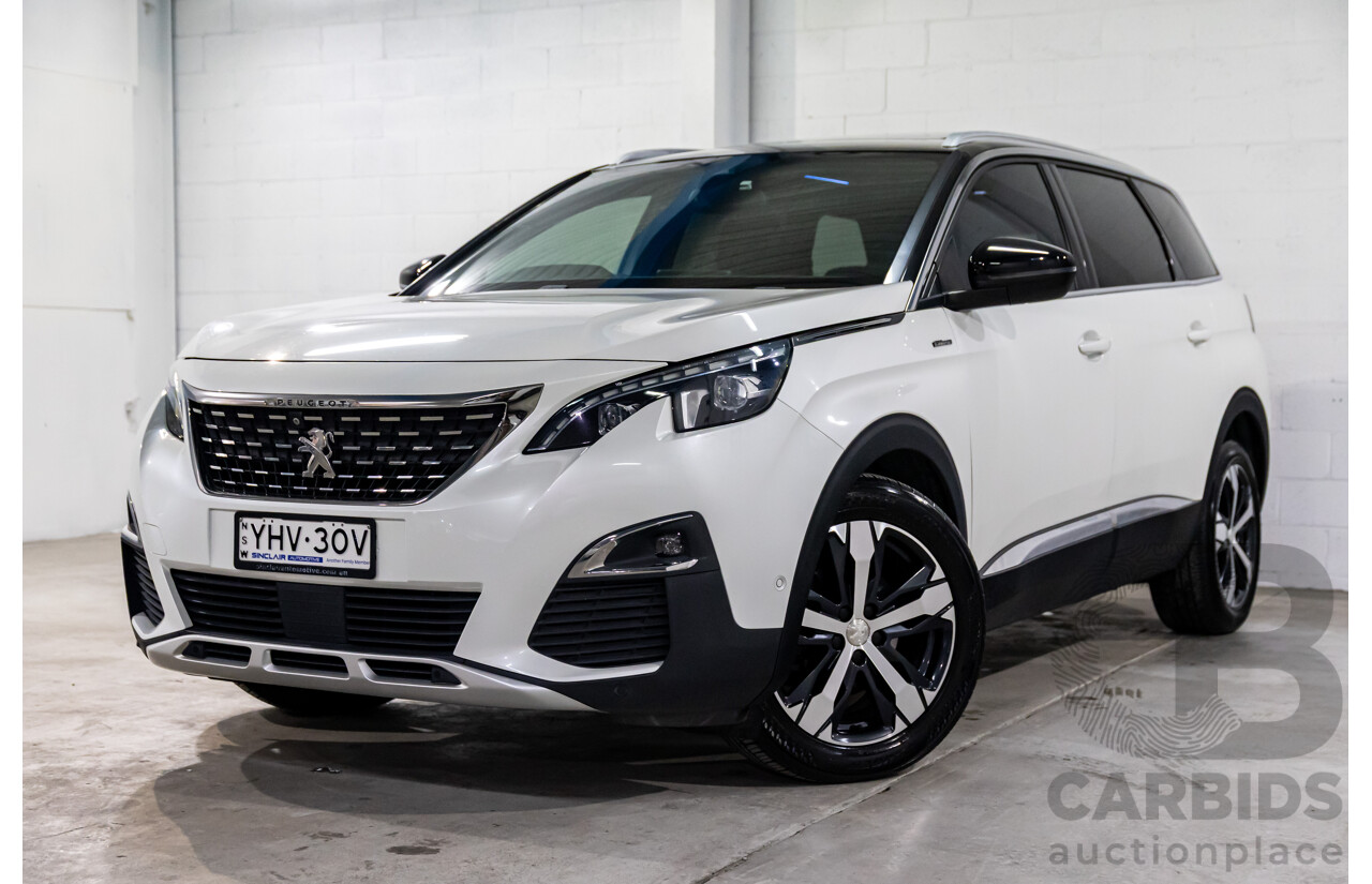 02/2018 Peugeot 5008 GT Line (FWD) P87 MY18.5 4d Wagon Pearl White Turbo 1.6L - 7 Seater