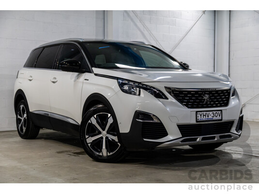 02/2018 Peugeot 5008 GT Line (FWD) P87 MY18.5 4d Wagon Pearl White Turbo 1.6L - 7 Seater