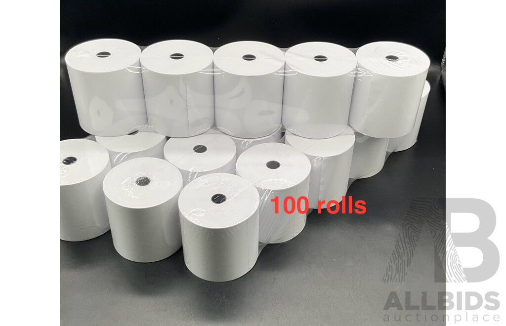 Thermal Paper Rolls - 80x80mm - Lot of 100 Rolls
