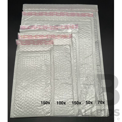 Assorted Sizes Bubble Mailer Envelops - Lot of 520 Assorted Sizes Bubble Mailer Envelops - Lot of 520