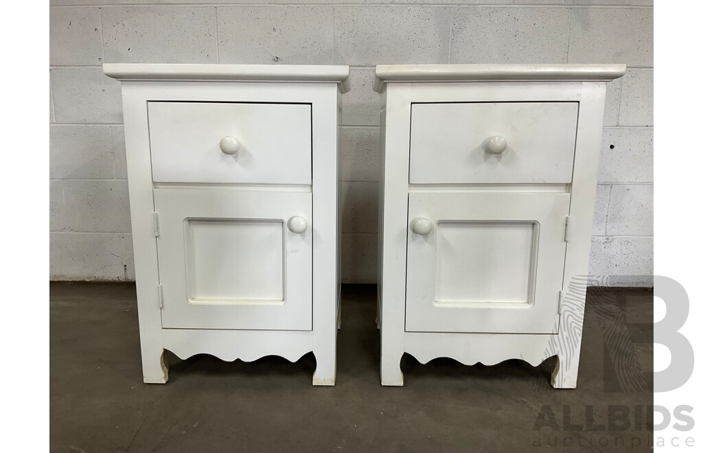 Pair of White Bedside Tables