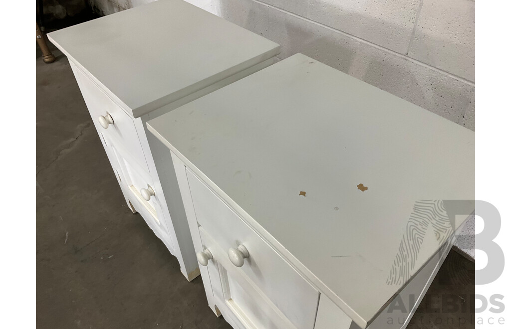 Pair of White Bedside Tables