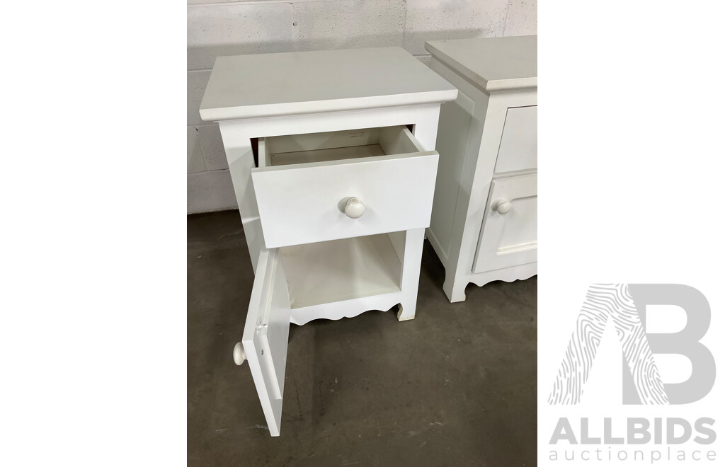 Pair of White Bedside Tables