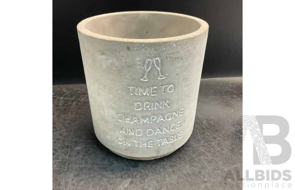 SAVE WATER DRINK WINE & TIME to DRINK Cement Garden Pots - Lot of 10