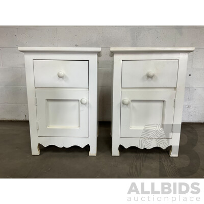Pair of White Bedside Tables Pair of White Bedside Tables