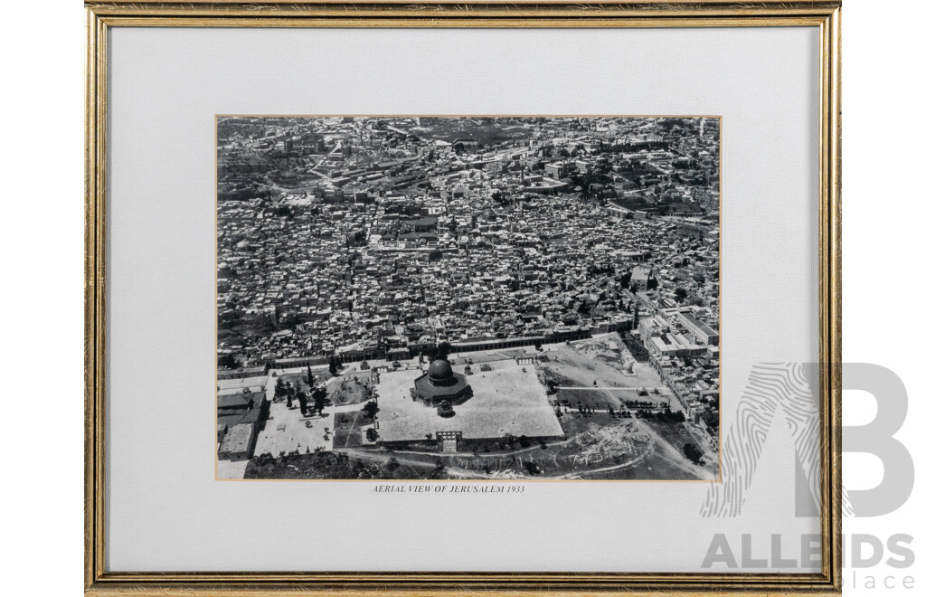 Aerial View of Jerusalem, (1933), Black and White Photograph, 32 x 41 cm (frame)