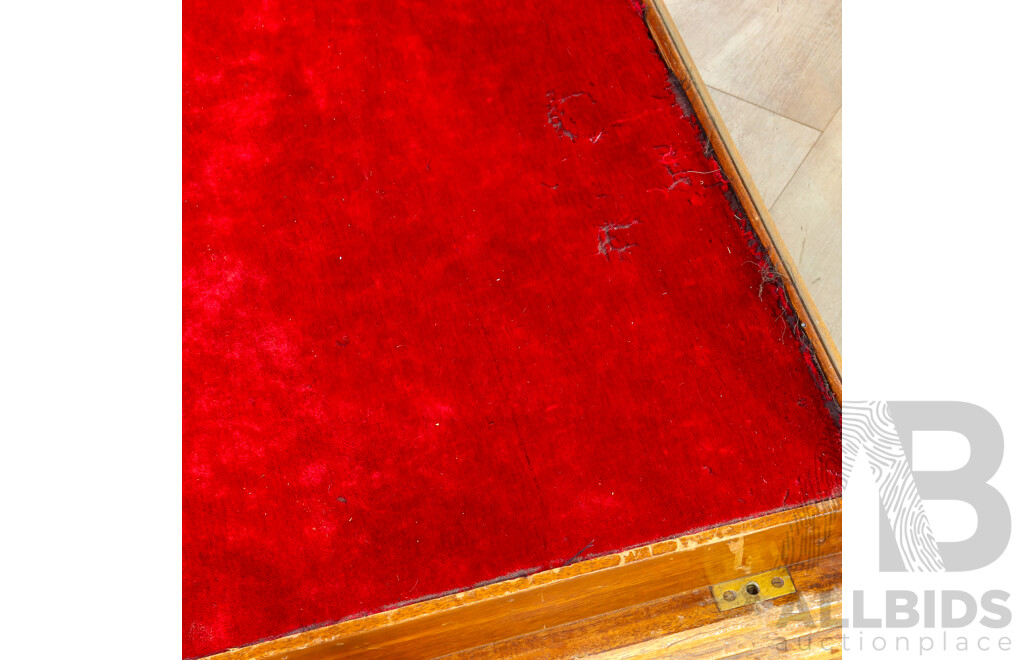 Large Vintage Oak Rolling Show Case