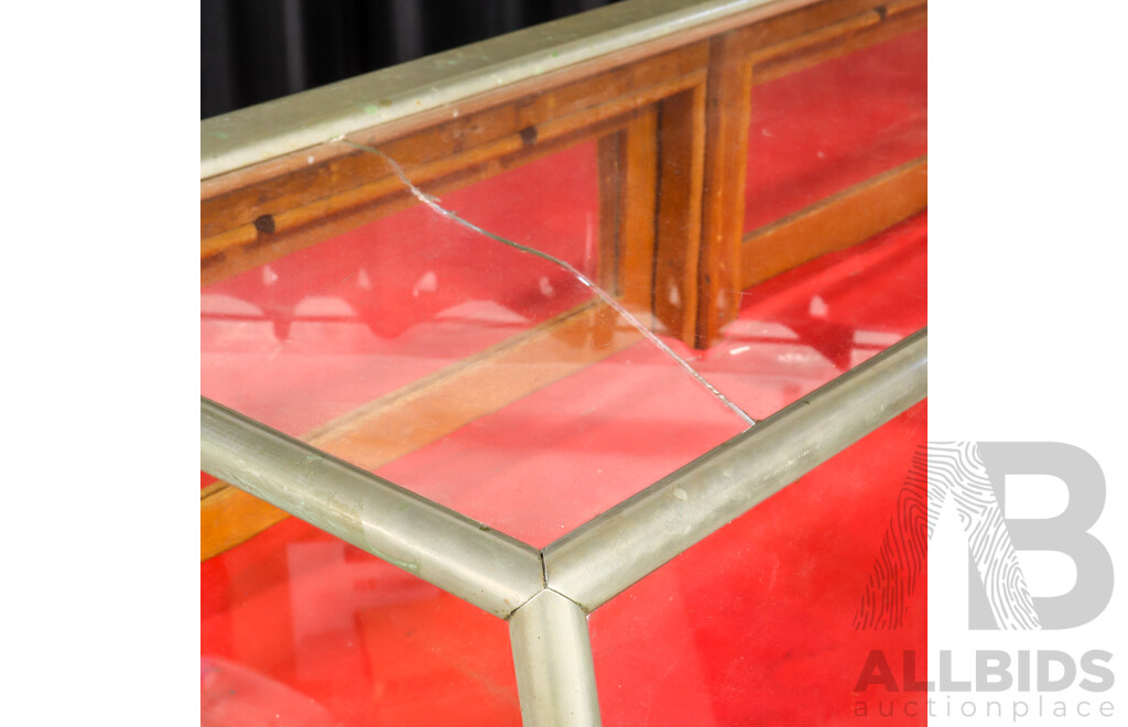 Vintage Brass Bound Display Case on Later Base