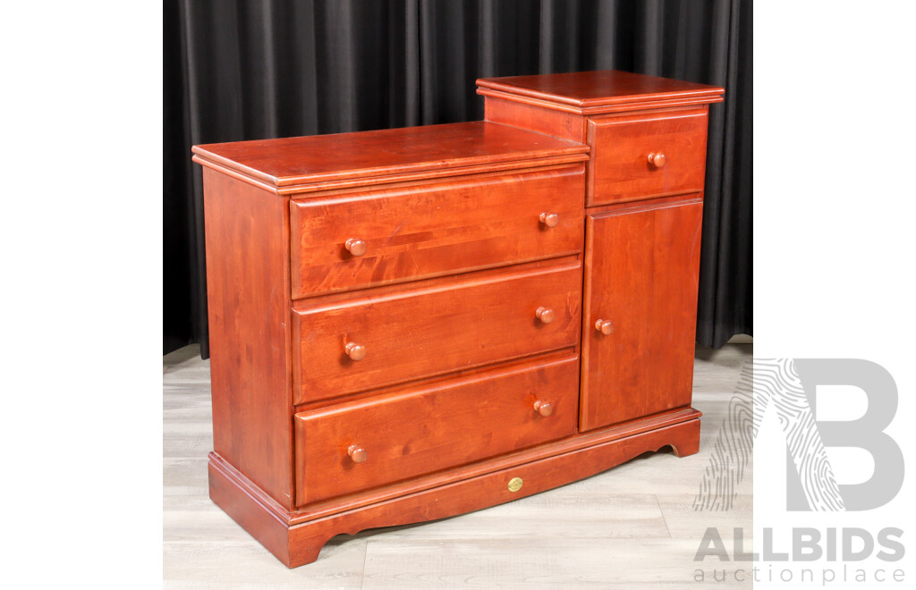 Two Tier Jarrah Four Drawer Chest