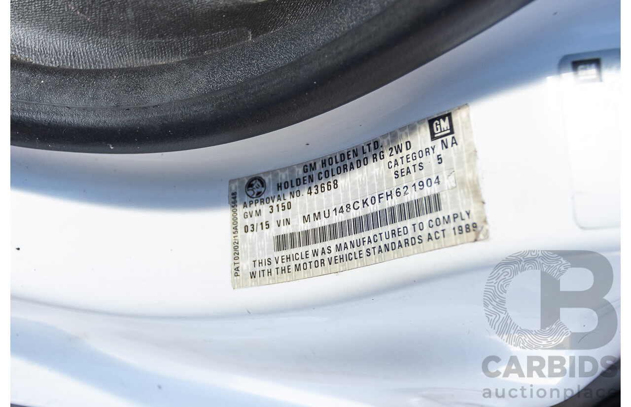 03/2015 Holden Colorado LS RWD RG MY15 Crew Cab P/Up White 2.8L