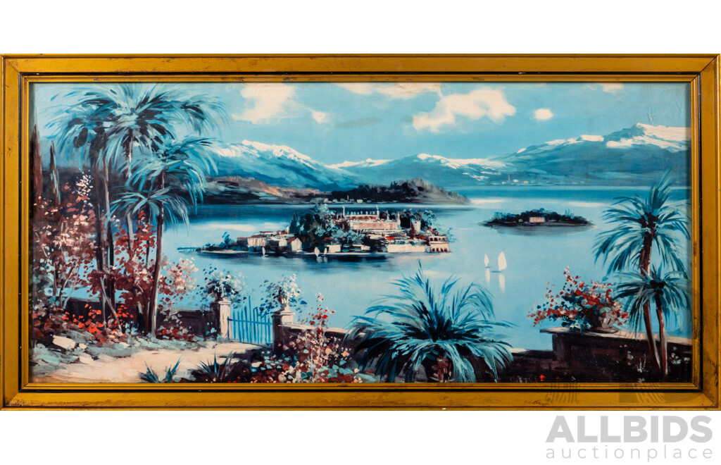 Artist Unknown, (20th Century), Mediterranean Water Scene, Wonderful Vintage Colour Print, 41 x 82 cm (frame)