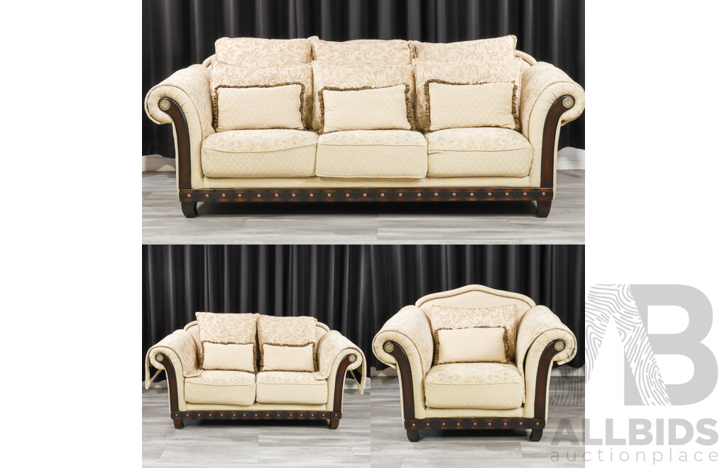 Fabric Three Piece Lounge Suite by Novel Furniture