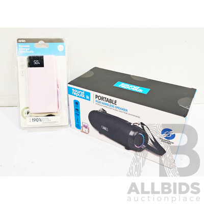 Anko Portable Charger 10k MAh & Sound Republik Portable RGB Wireless Speaker