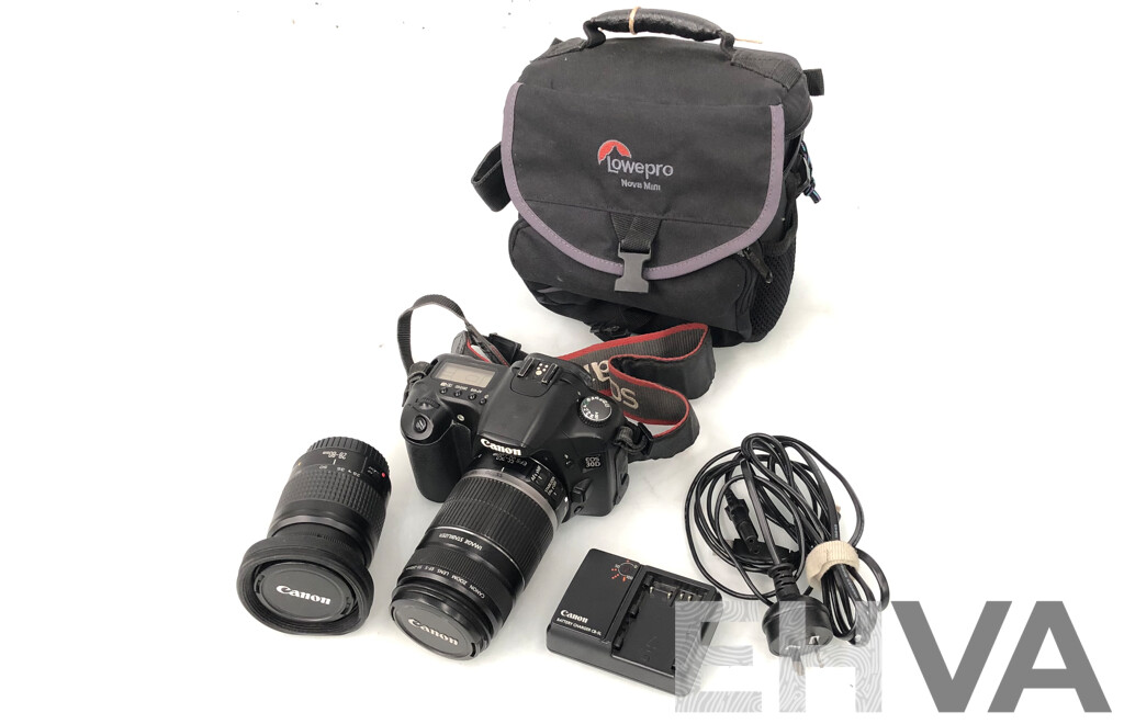 Canon EOS 30D 8.0 Megapixel Digital Camera with Two Lenses and Lowepro Soft Case