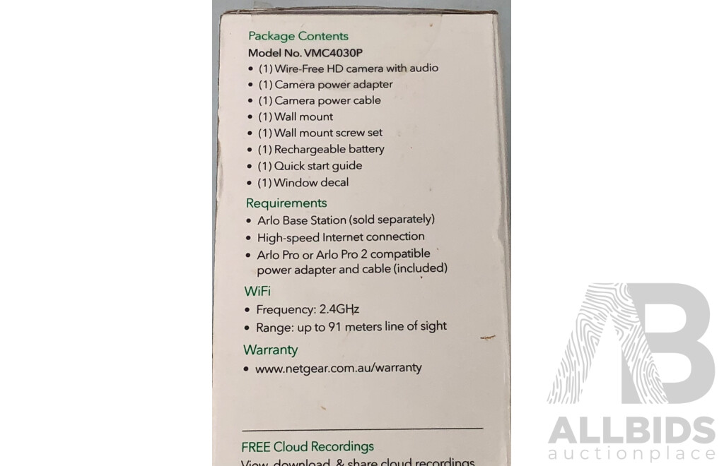 Arlo Pro 2 Add on Wire Free Camera - New