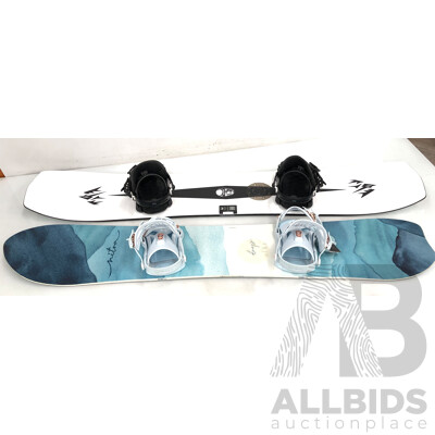 Jones Men's Snowboard and Nitro Wowmen's Snowboard with Nitro Snownboard Bag - New